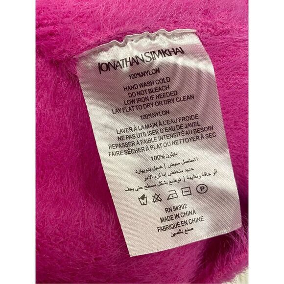 Jonathan Simkhai NWT Paytra Fuzzy Knit Skirt in Hot Pink Size L - Picture 9 of 9